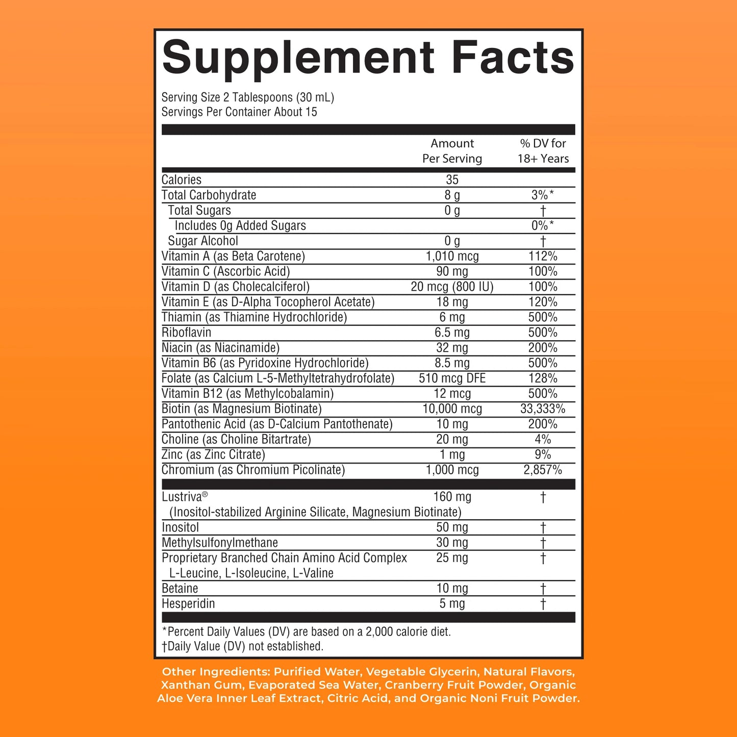 Liquid Morning Multivitamin + Hair Growth（Peach Mango）