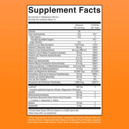 Liquid Morning Multivitamin + Hair Growth（Peach Mango）