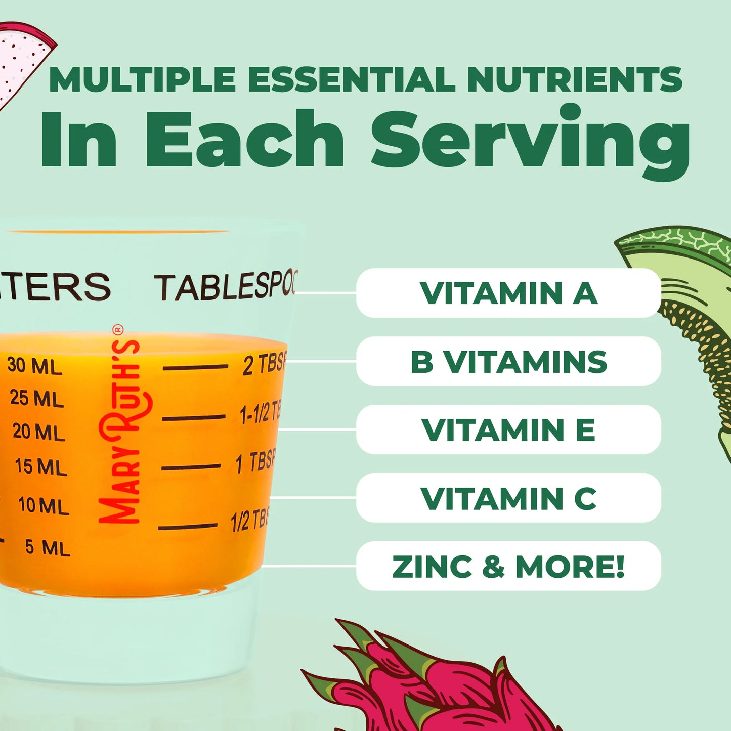 Liquid Morning Multivitamin + Hair Growth（Dragon Fruit Melon）